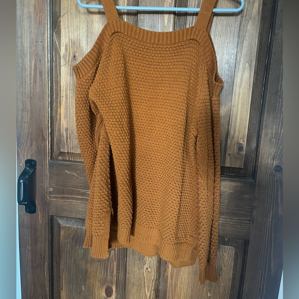 Burnt Orange off shoulder sweater